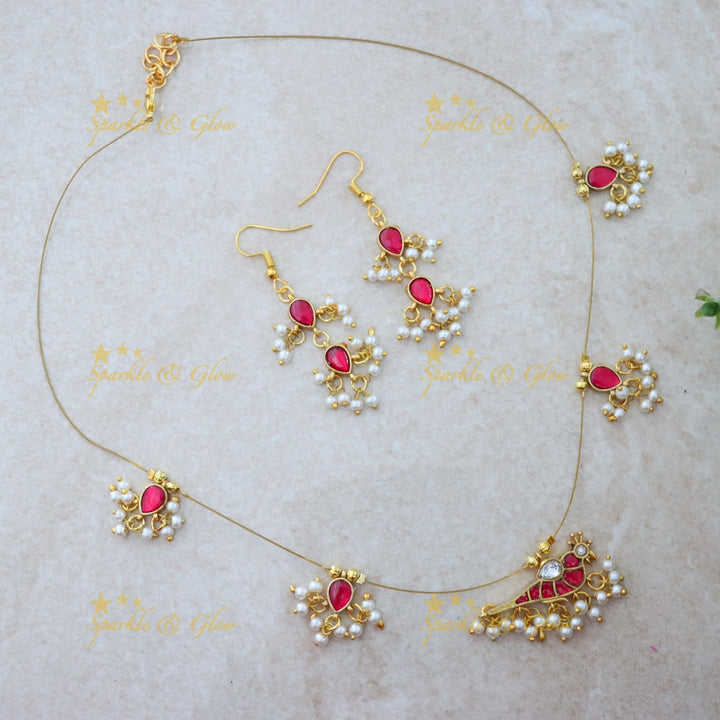 Dazzling Gold Wedding Necklace Set with Earrings