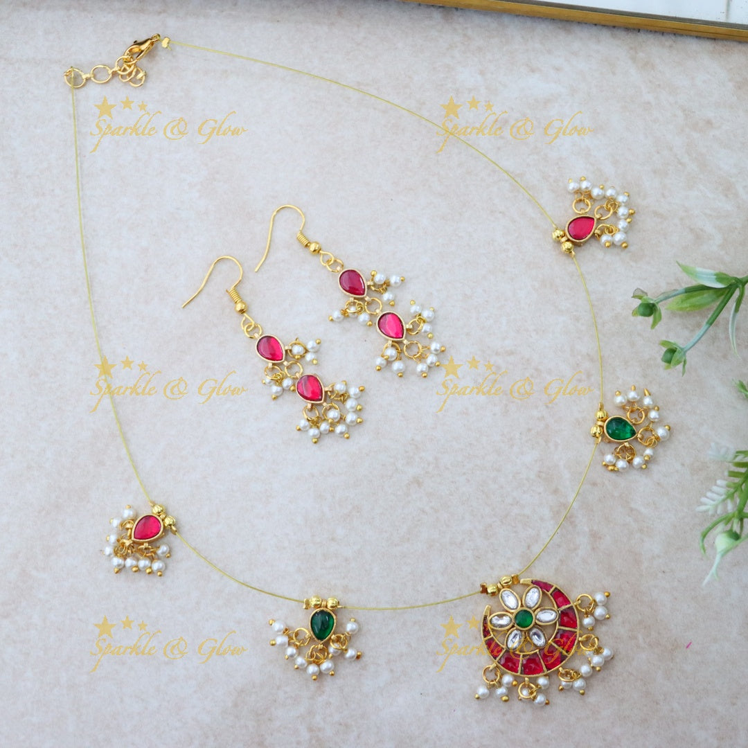 Exquisite Festive Invisible Necklace & Earrings Set