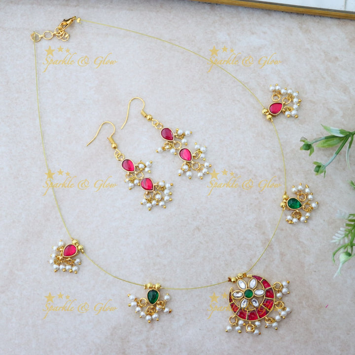 Exquisite Festive Invisible Necklace & Earrings Set