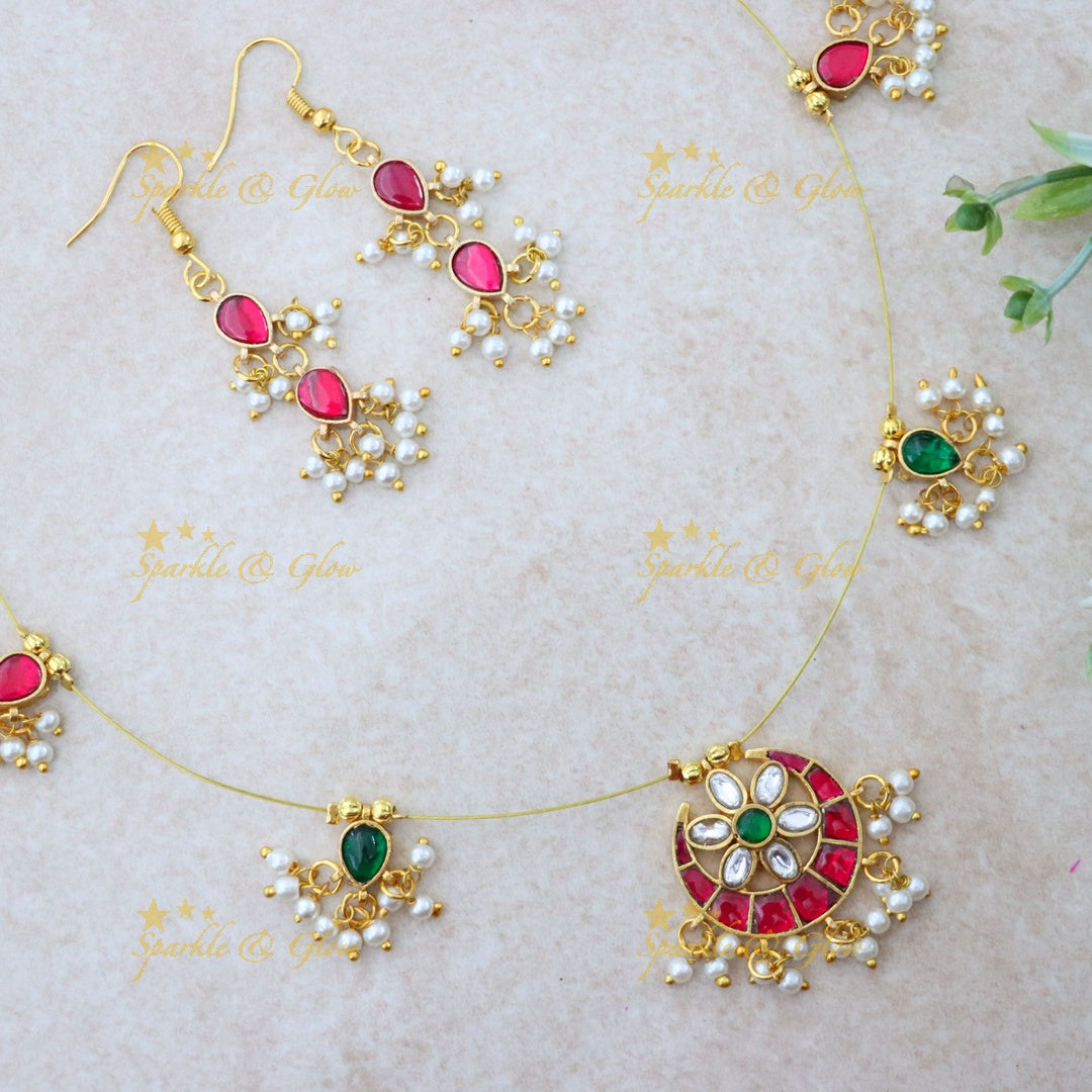 Exquisite Festive Invisible Necklace & Earrings Set