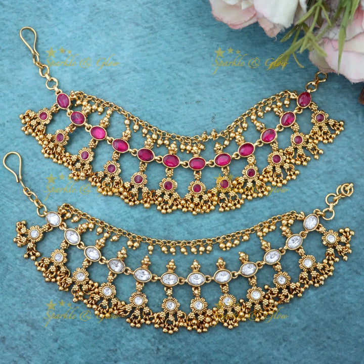 Stunning Gold Pearl Earchain - Perfect for Celebrations