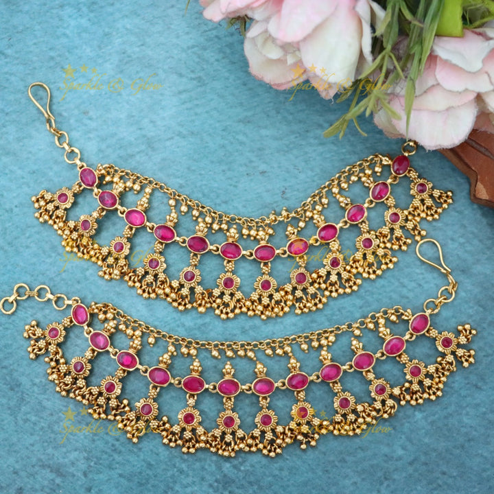Stunning Gold Pearl Earchain - Perfect for Celebrations