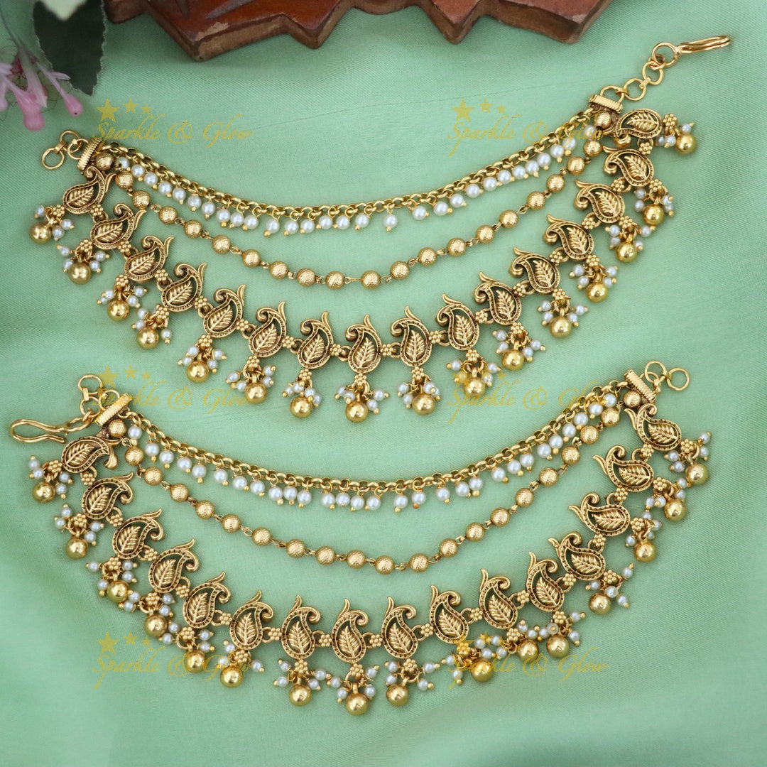 Exquisite Gold Earchain for Festive Occasions