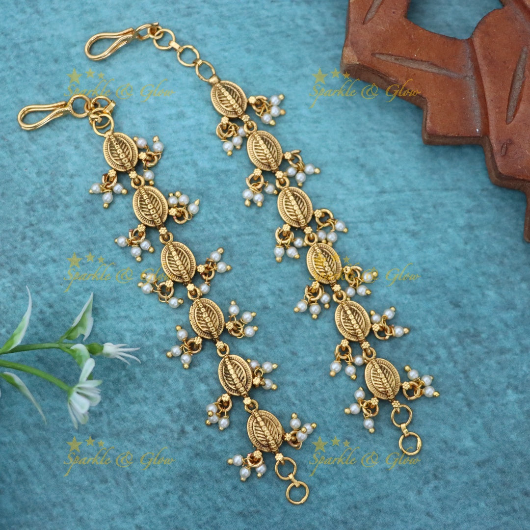 Exquisite Gold Earchain Perfect for Weddings & Festivals