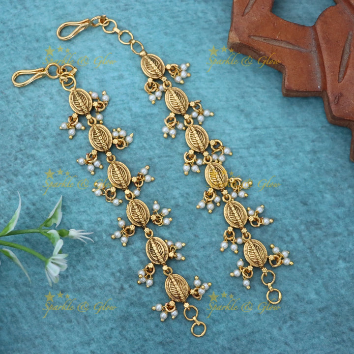 Exquisite Gold Earchain Perfect for Weddings & Festivals