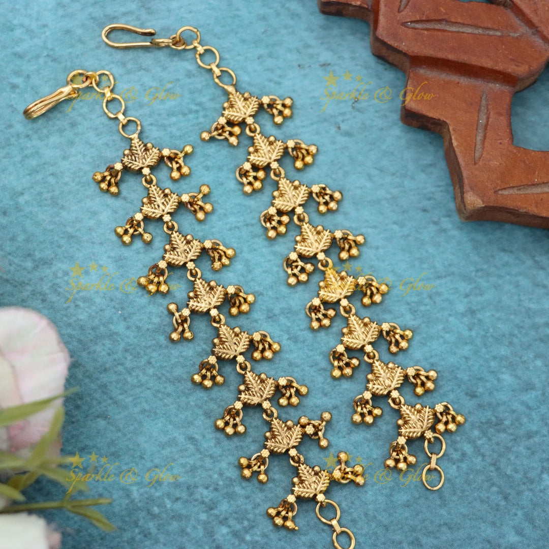 Radiant Gold-Plated Earchain for Weddings & Festive Events