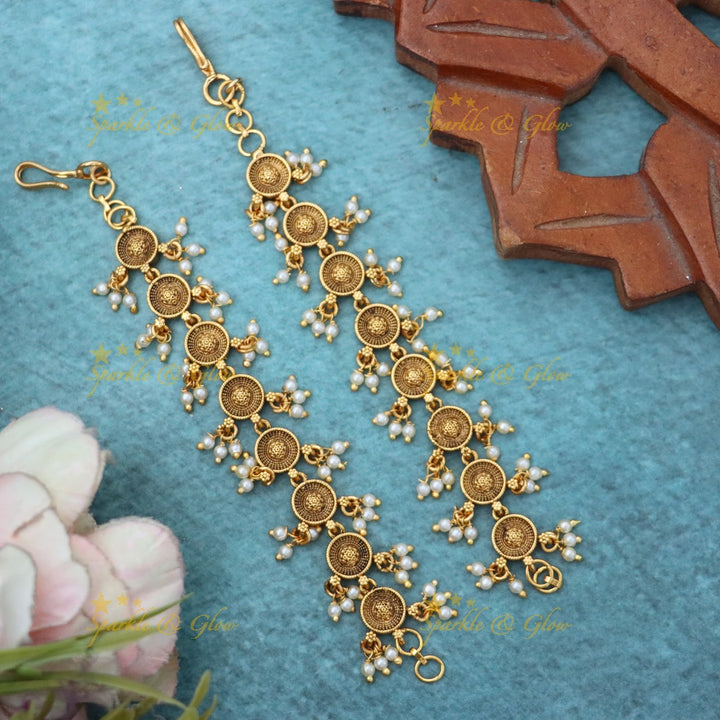 Luxurious Wedding Gold Earchain - Sparkle & Glow