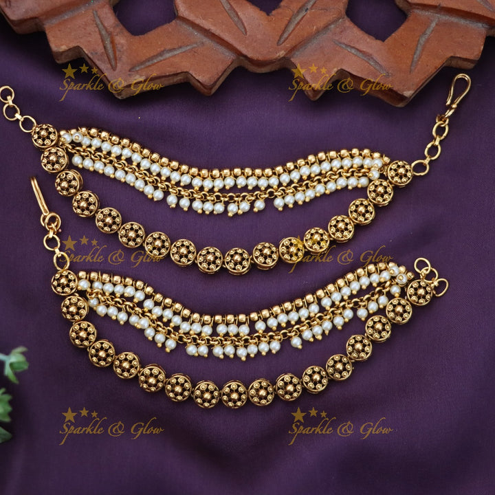 Gold Earchains for Festive Elegance and Weddings