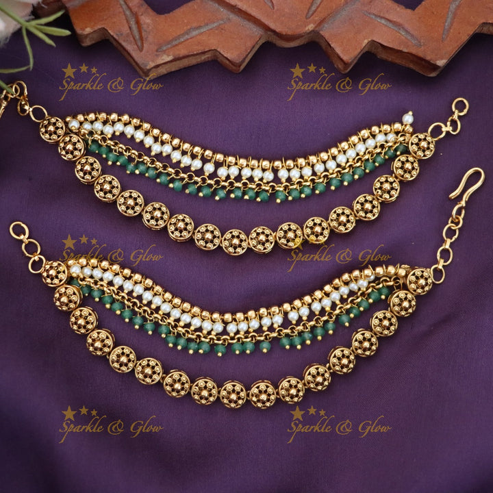 Gold Earchains for Festive Elegance and Weddings