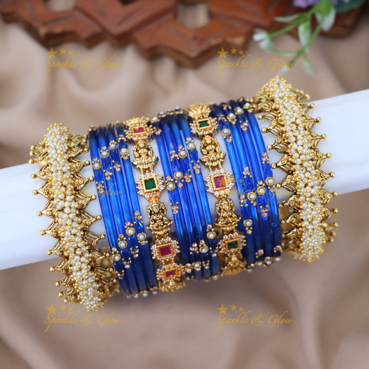 Exquisite Lakshmi Pearl Bridal Bangles Set | Sparkle & Glow