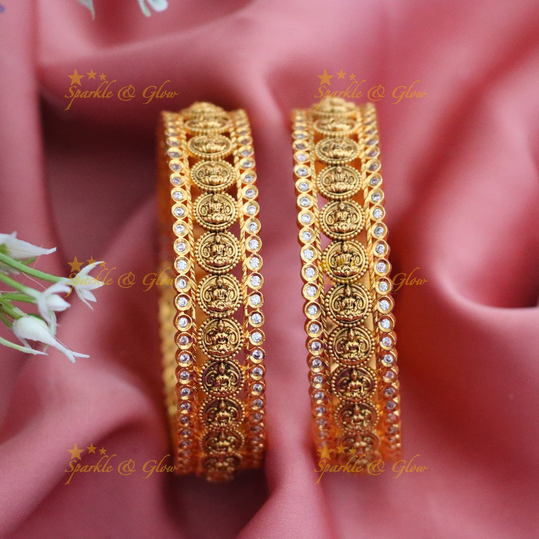 Exquisite Temple Gold Bangles for Festive Elegance