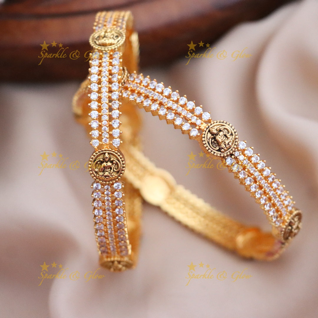Exquisite Gold-Plated Temple Bangles for Festive Charms