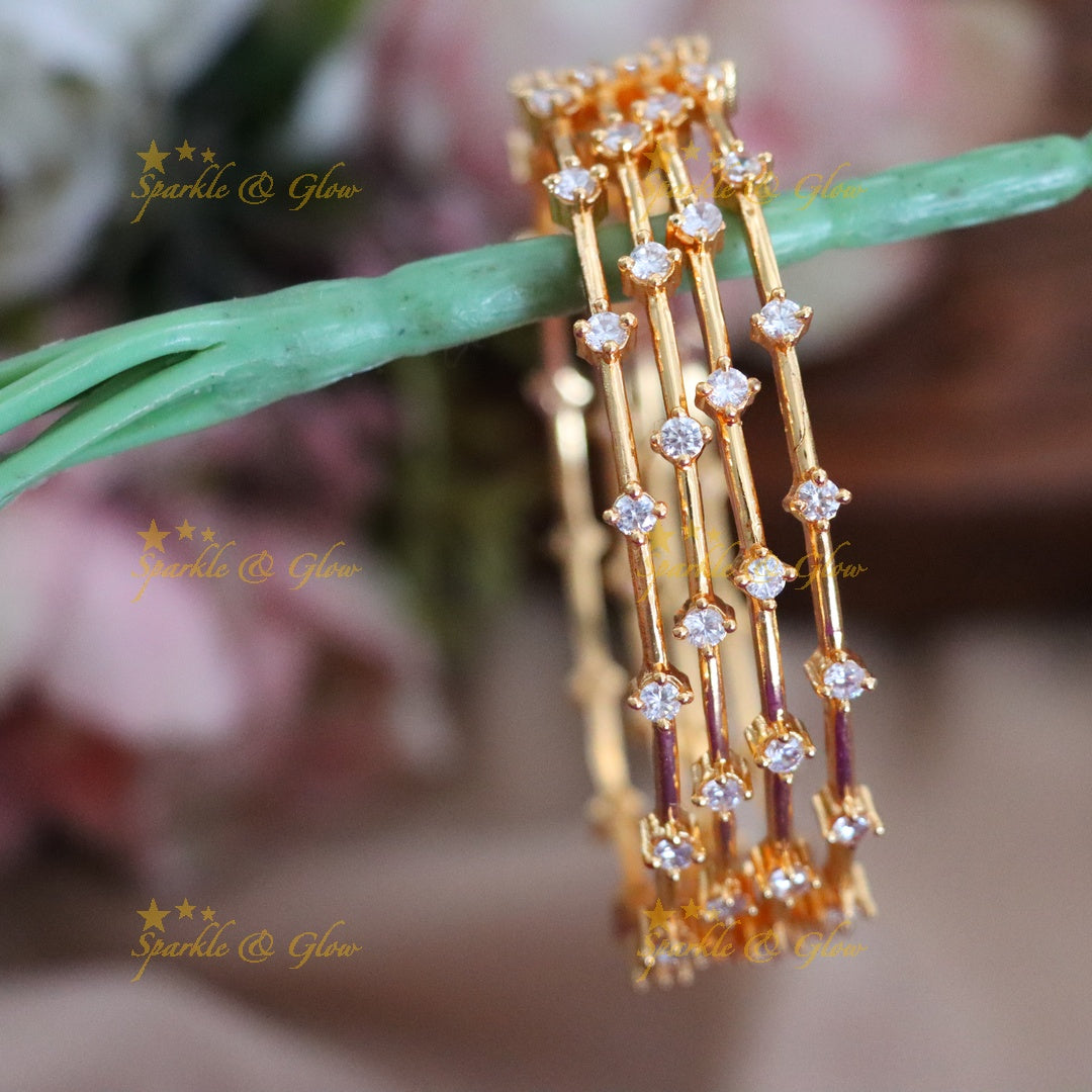 Exquisite Gold American Diamond Bangle for Weddings