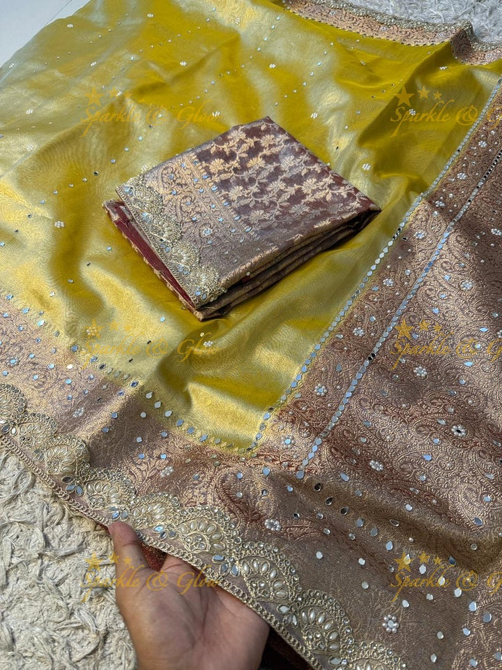 Elegant Banarasi & Tissue Organza Wedding Sarees Online