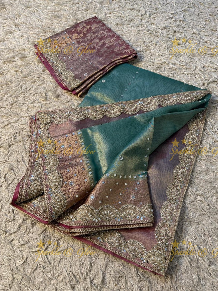 Elegant Banarasi & Tissue Organza Wedding Sarees Online
