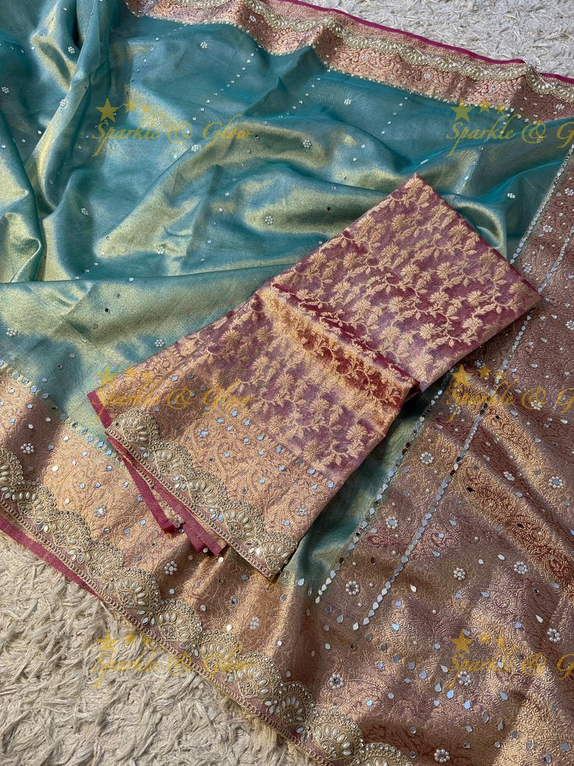 Elegant Banarasi & Tissue Organza Wedding Sarees Online