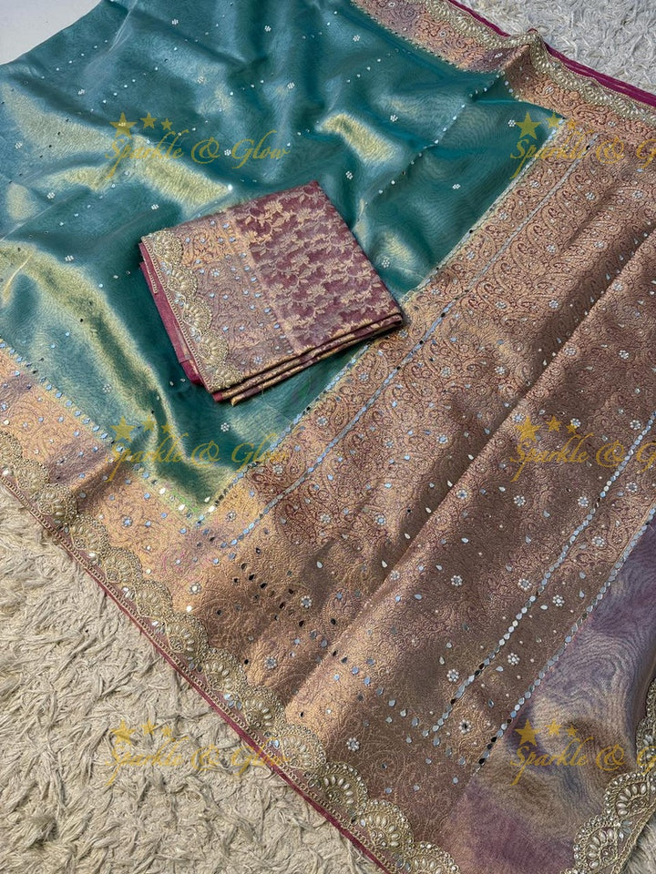 Elegant Banarasi & Tissue Organza Wedding Sarees Online