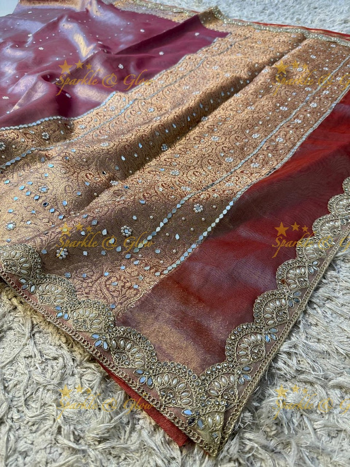Elegant Banarasi & Tissue Organza Wedding Sarees Online