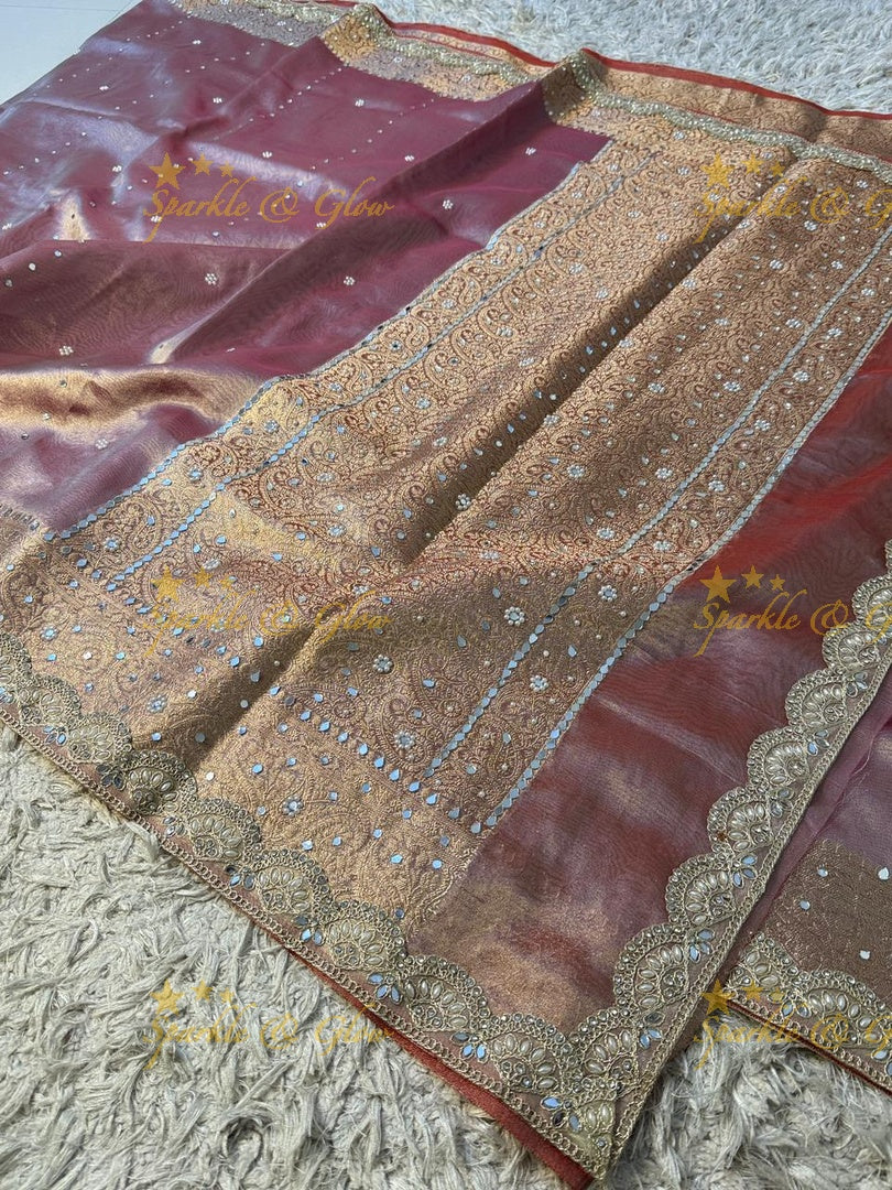 Elegant Banarasi & Tissue Organza Wedding Sarees Online