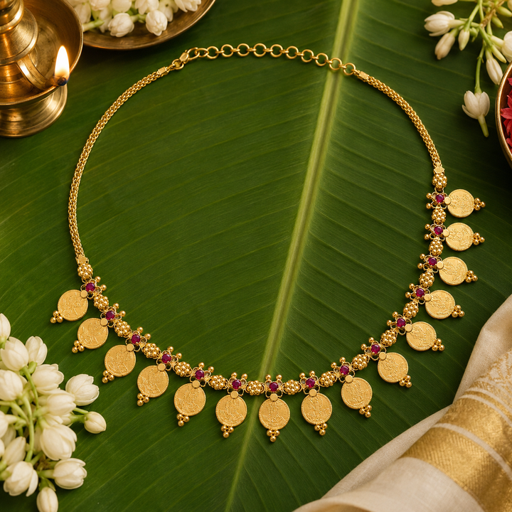 Exquisite Gold-Plated Coin Necklace for Festive Elegance