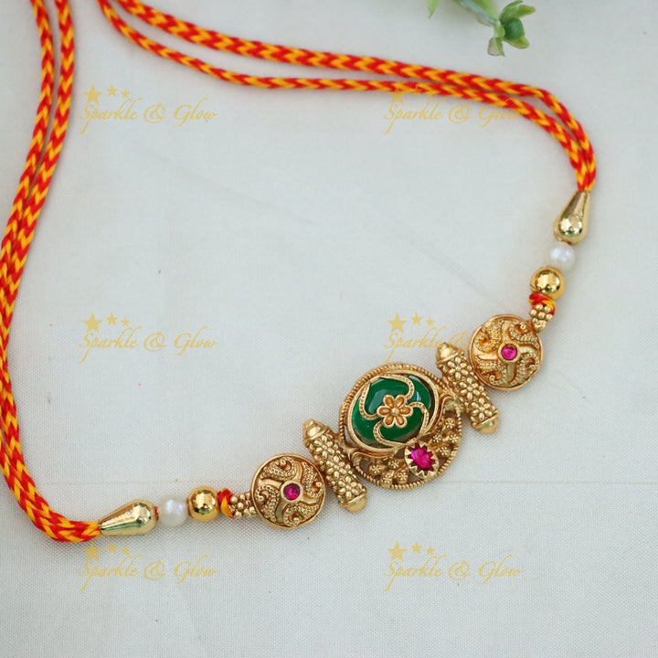 Exquisite Gold Rakhi Bracelet - Celebrate with Style