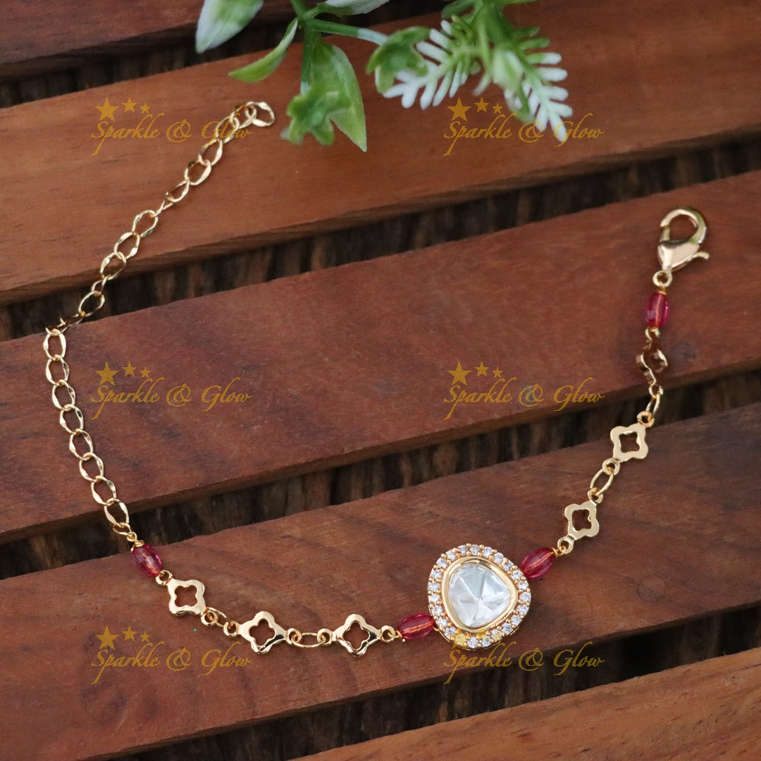 Elegant Kundan Rakhi Bracelet for Festive Occasions