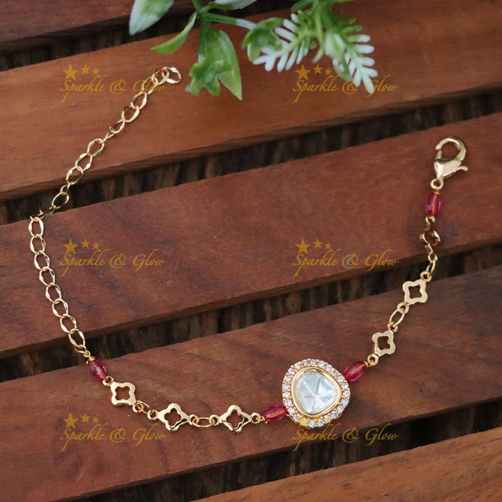 Elegant Kundan Rakhi Bracelet for Festive Occasions