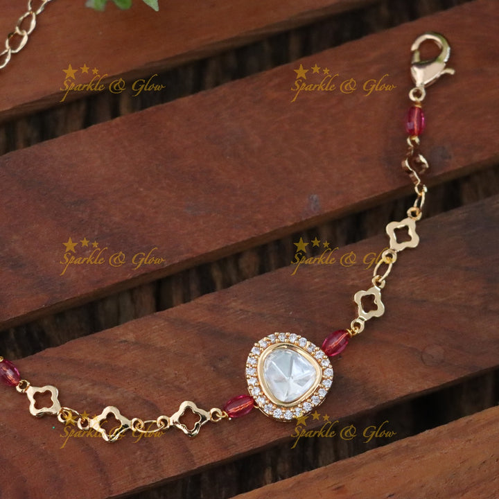 Elegant Kundan Rakhi Bracelet for Festive Occasions