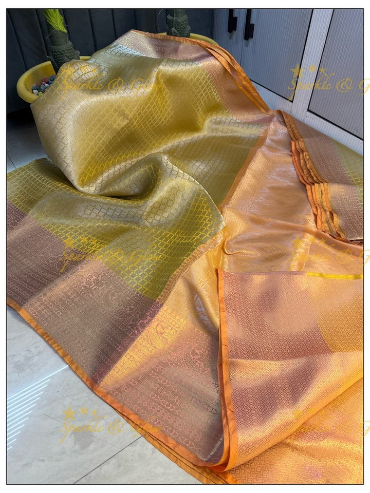 Elegant Tissue Organza Saree for Weddings & Festivals