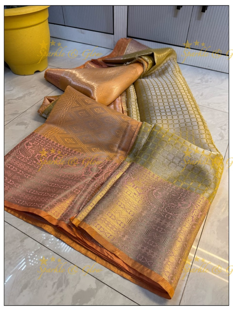 Elegant Tissue Organza Saree for Weddings & Festivals