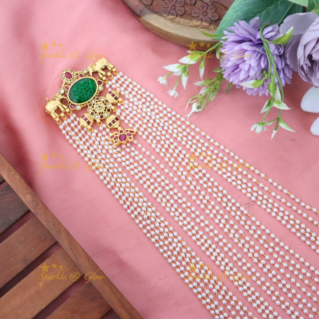 Exquisite Jada Billa Hair Accessory with Pearls & Elephants