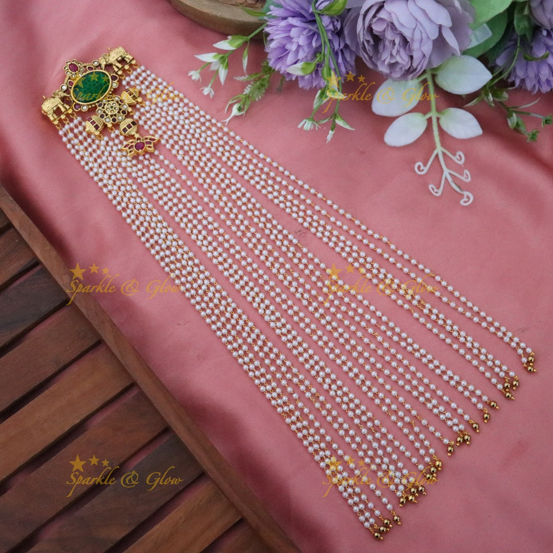 Exquisite Jada Billa Hair Accessory with Pearls & Elephants