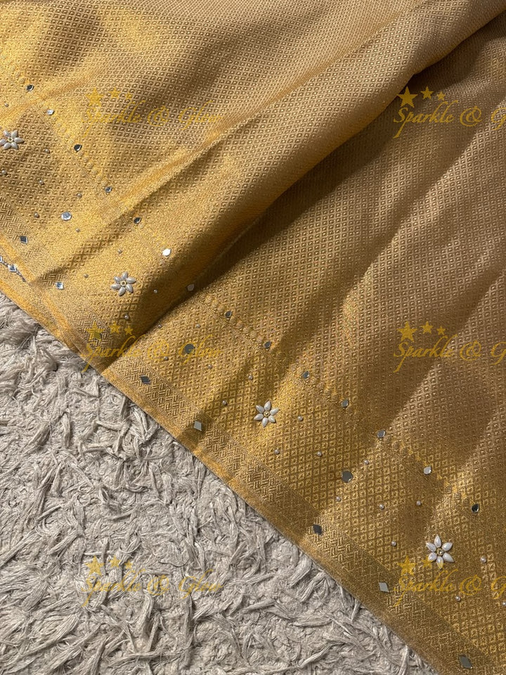 Exquisite Floral Tissue Organza Banarasi Saree for Weddings