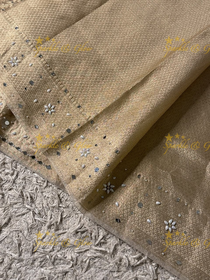 Exquisite Floral Tissue Organza Banarasi Saree for Weddings
