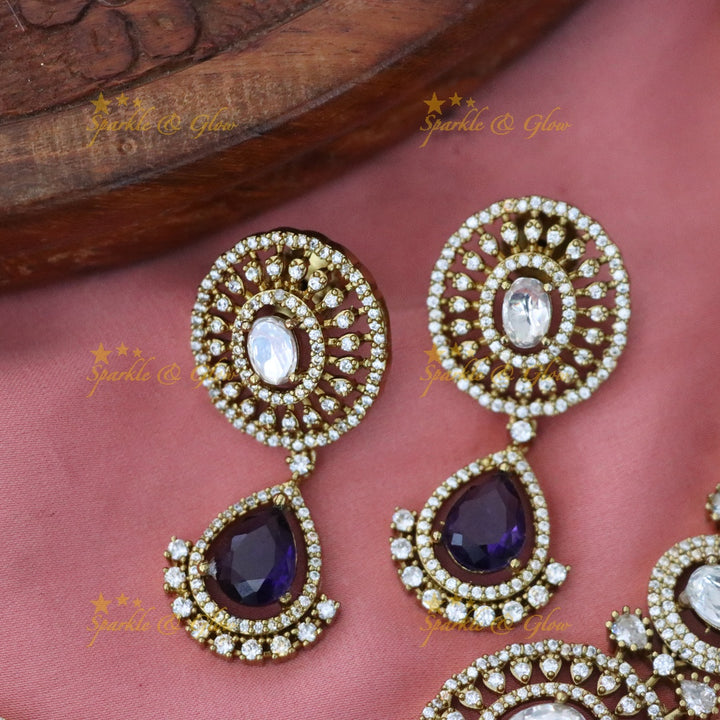 Exquisite Green Drop Necklace Set with Maang Tikka
