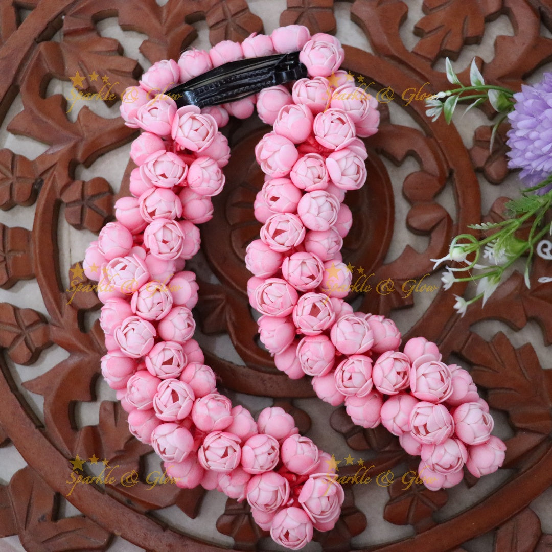Exquisite Pink Floral Hairclip for Festive Flair