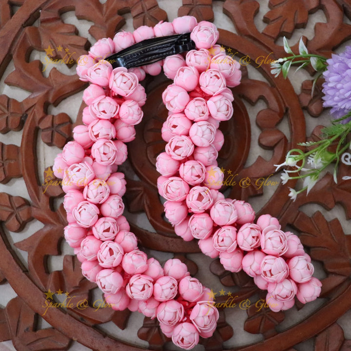Exquisite Pink Floral Hairclip for Festive Flair