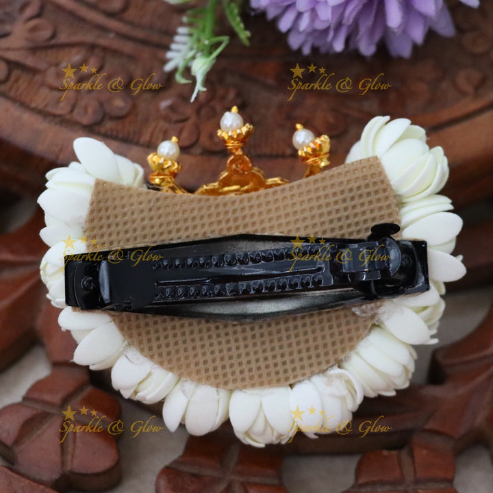 Elegant Floral Hair Clip with Red Stones for Festivals