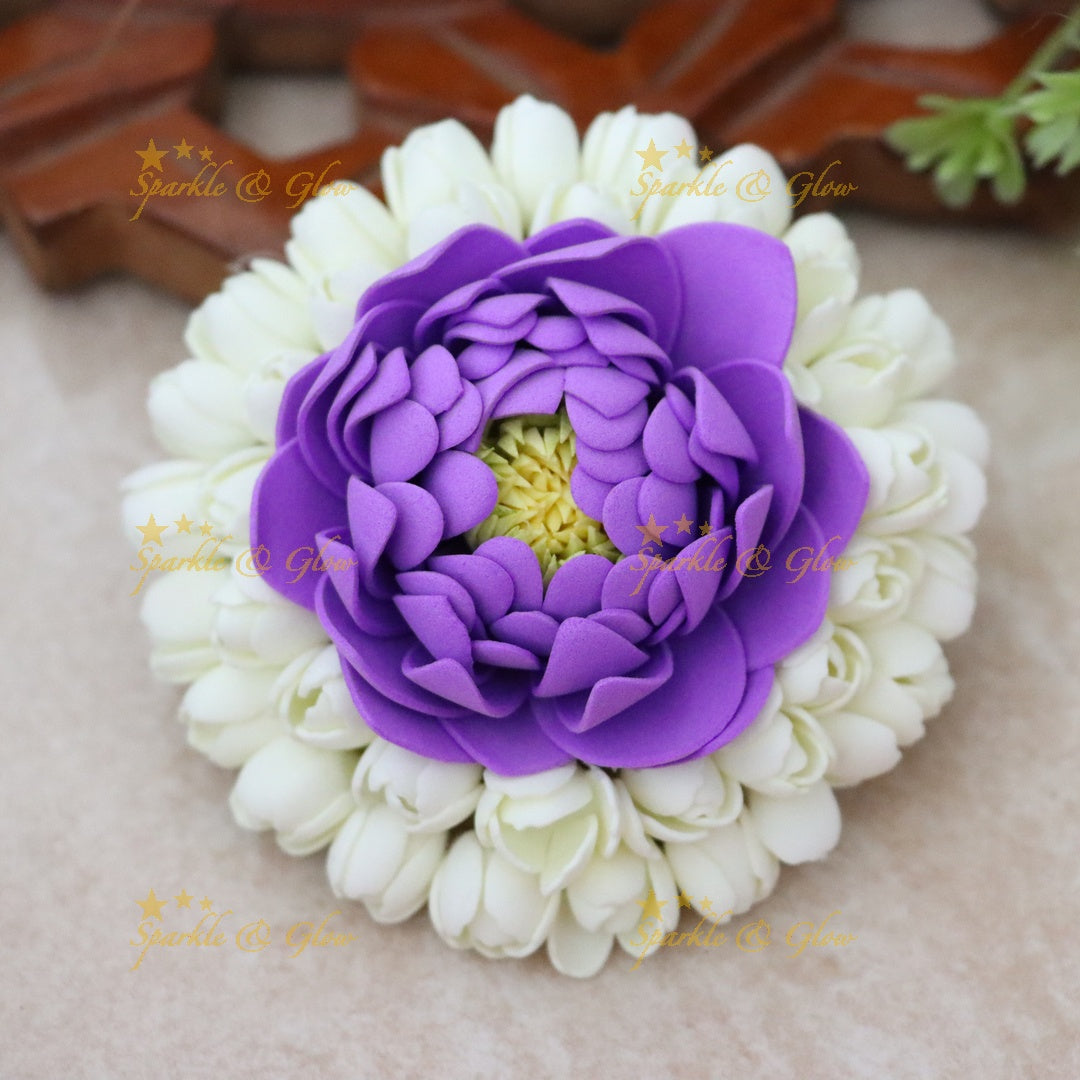 Stunning Purple Floral Hair Clip for Weddings & Festive Events