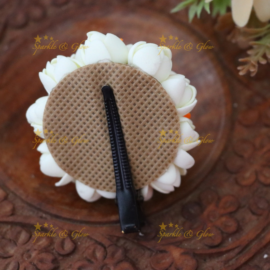 Elegantly Crafted Floral Hair Clip for Festive Occasions
