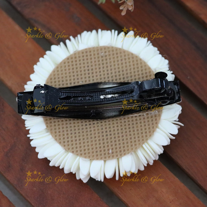 Exquisite Floral Hair Clip with Elegant Ruby Highlights
