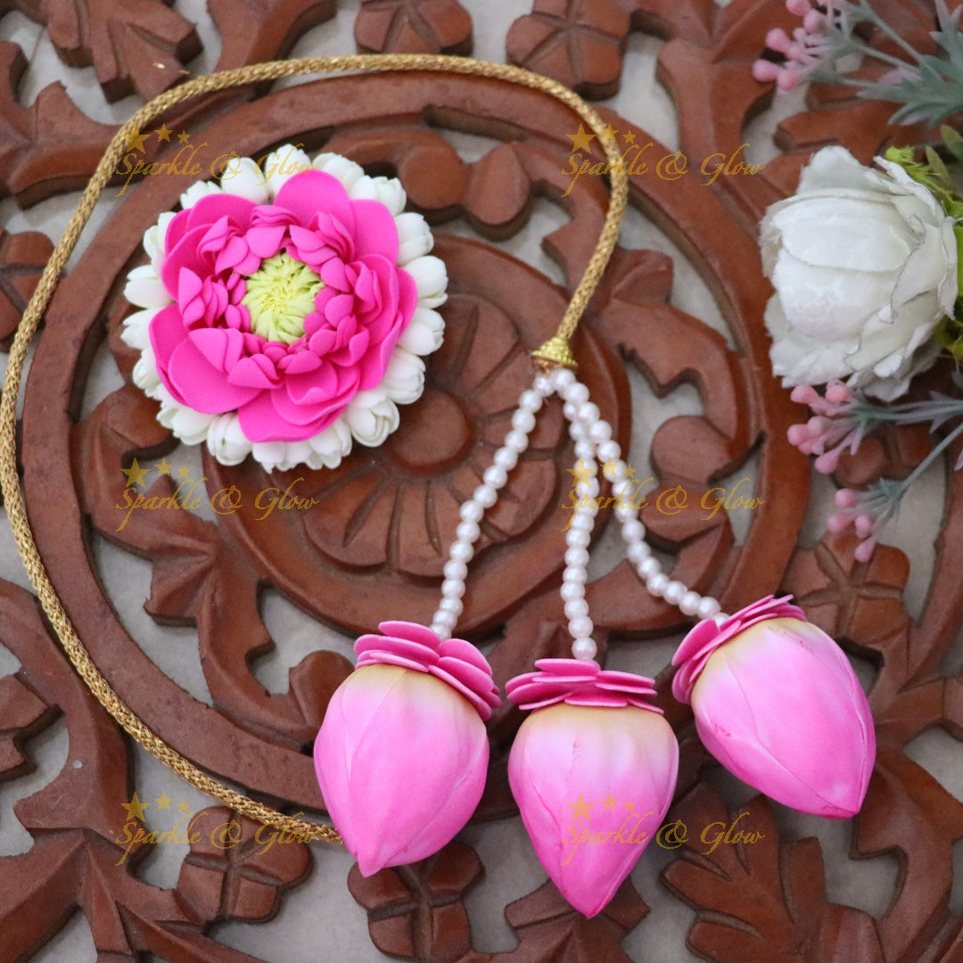 Exquisite Pink Floral Hair Clip for Festive Occasions