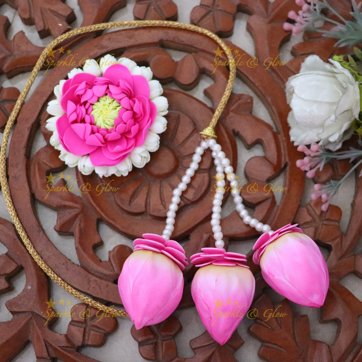 Exquisite Pink Floral Hair Clip for Festive Occasions