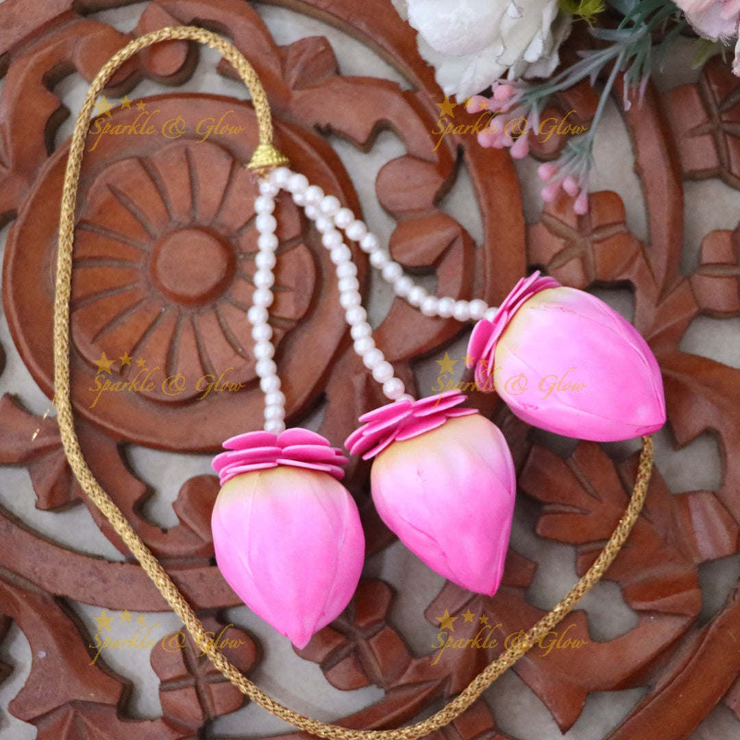 Exquisite Pink Floral Hair Clip for Festive Occasions