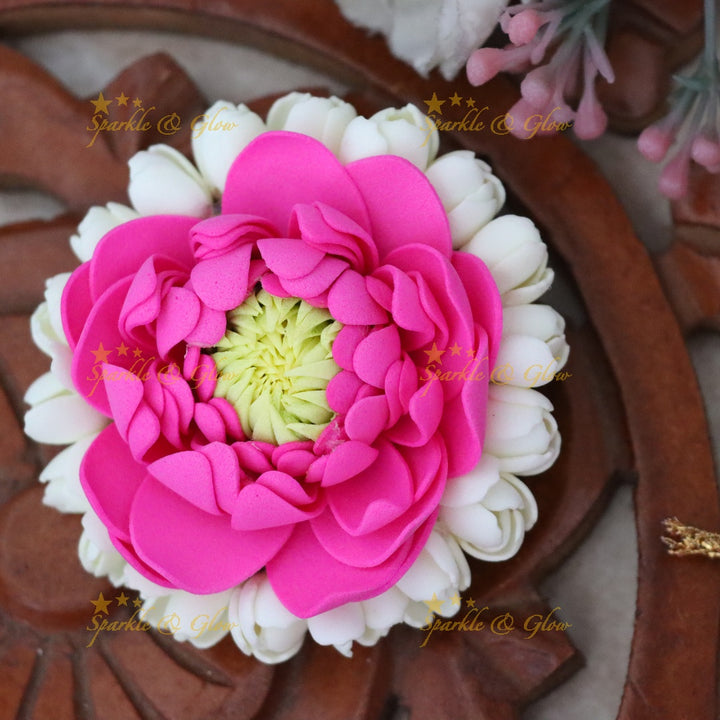 Exquisite Pink Floral Hair Clip for Festive Occasions