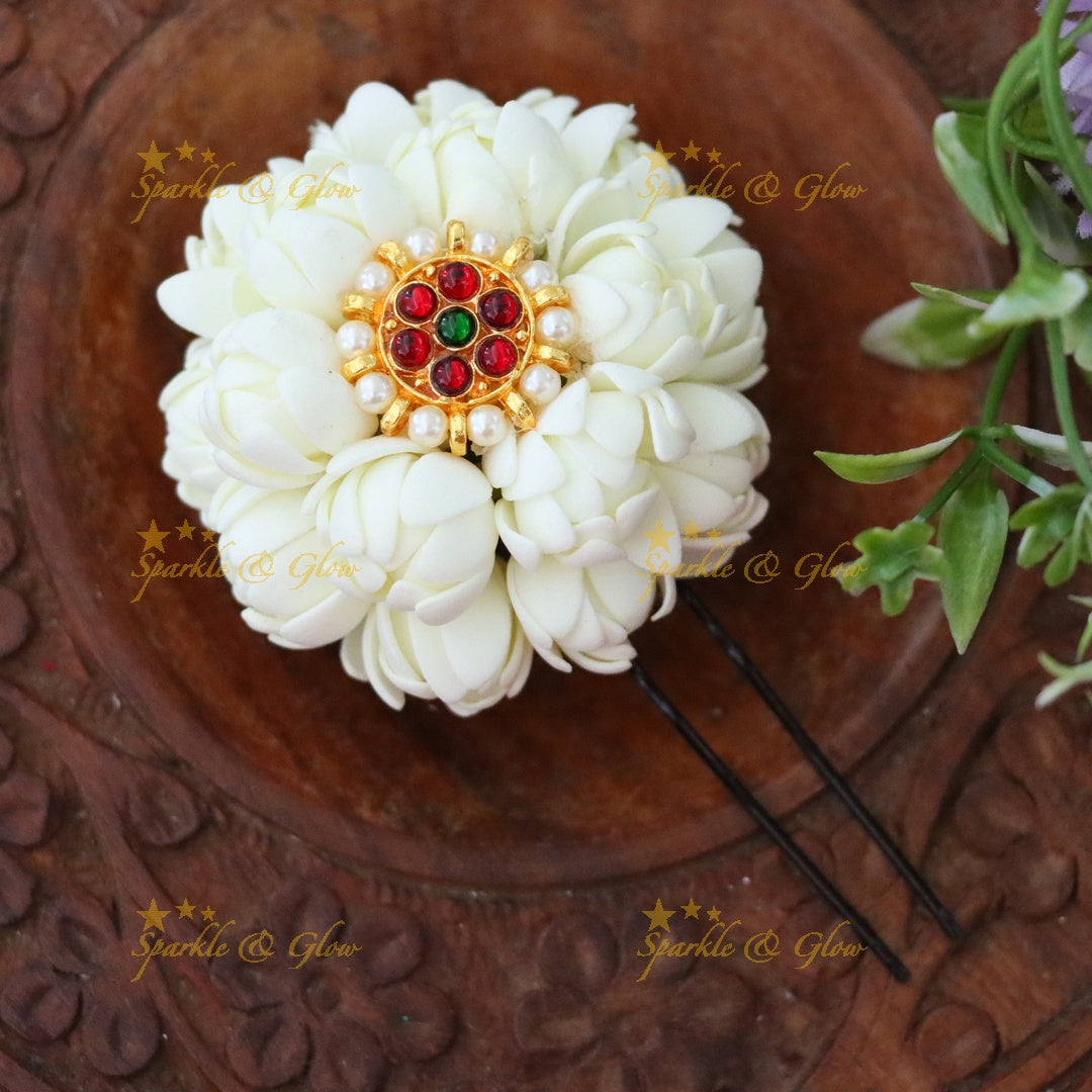 Elegant Floral Pearl Hair Pin for Weddings