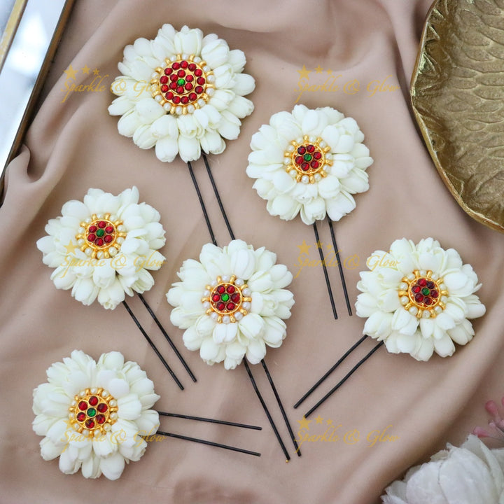 Elegant Floral Hairpins for Festive Glamour