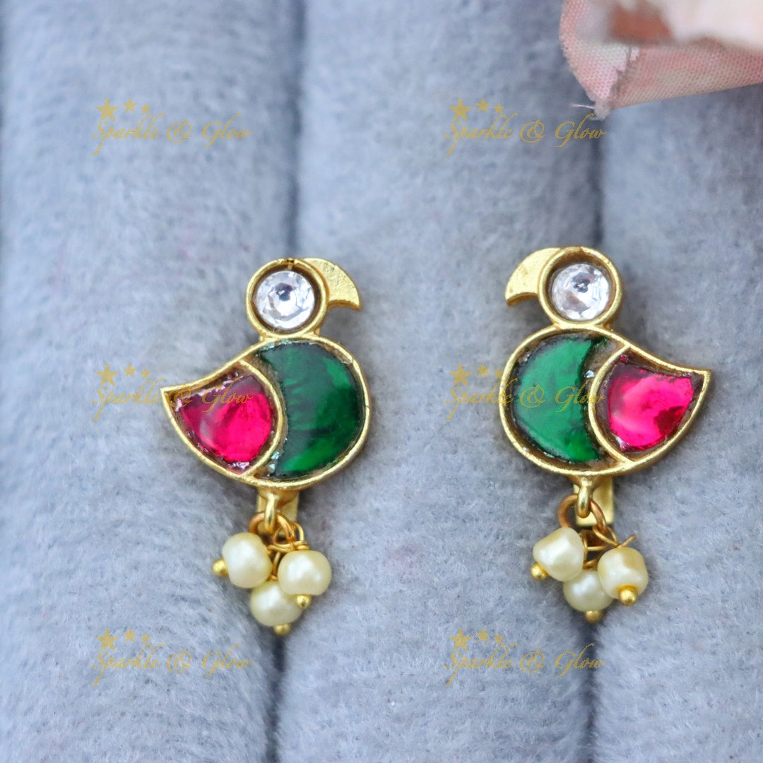 Exquisite Parrot Bugadi Earrings for Festive Elegance