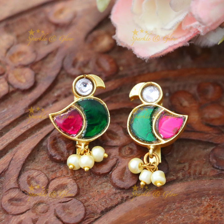 Exquisite Parrot Bugadi Earrings for Festive Elegance