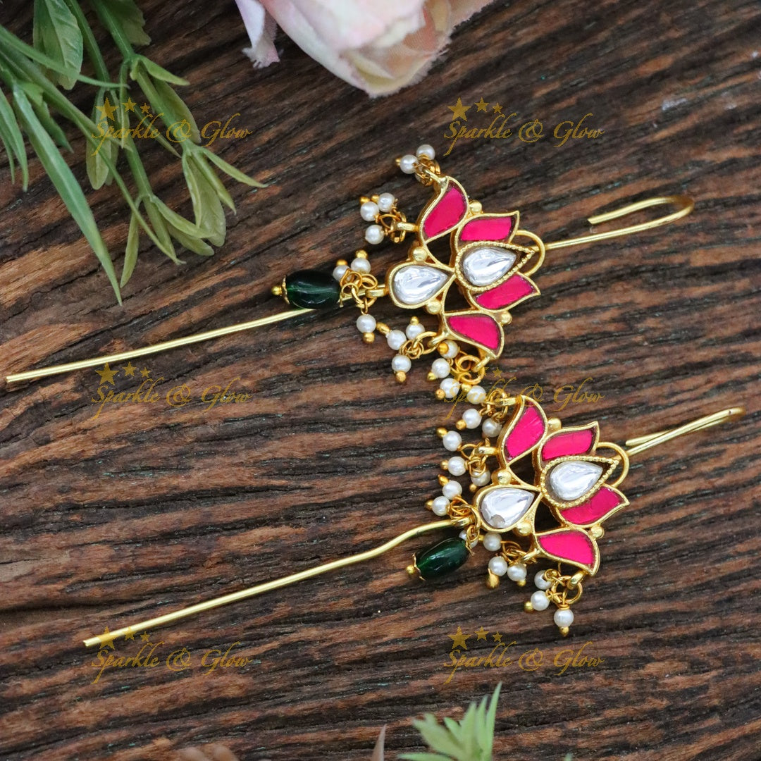 Exquisite Gold-Plated Lotusbloom Earrings with Pearls